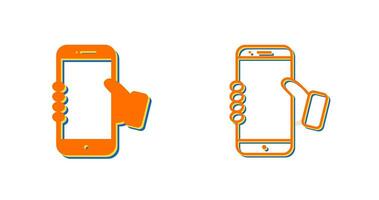 Holding Smartphone Vector Icon