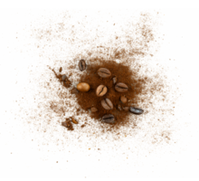 coffee powder with beans isolated png