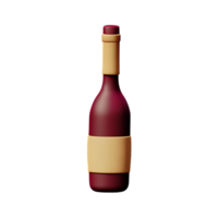 wijn 3d renderen icoon illustratie png