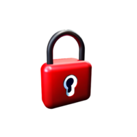 lock 3d rendering icon illustration png