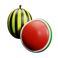 watermelon 3d rendering icon illustration png
