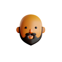 barbe 3d le rendu icône illustration png