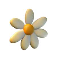 daisy flower 3d rendering icon illustration png