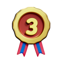 medalj 3d tolkning ikon illustration png