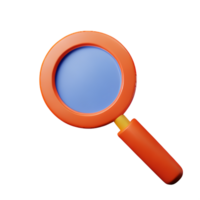 magnifying glass 3d rendering icon illustration png