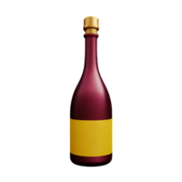 wine 3d rendering icon illustration png