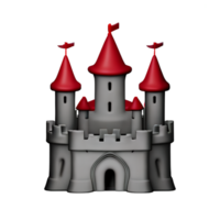 castillo 3d representación icono ilustración png