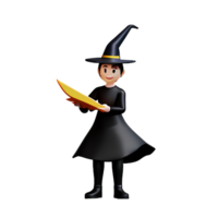 witch 3d rendering icon illustration png