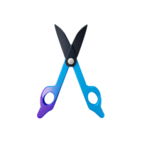 scissors 3d rendering icon illustration png