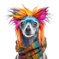 Fashion dog portrait isolated on transparent background, created with generative AI png