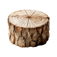 Tree trunk cross section isolated on transparent background, created with generative AI png
