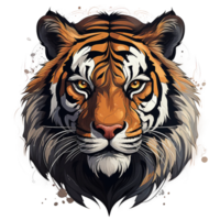 tigre cabeça mascote isolado em transparente fundo, criada com generativo ai png