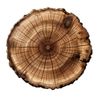 Tree trunk cross section isolated on transparent background, created with generative AI png