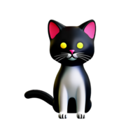 fofa gato 3d Renderização ícone ilustração png