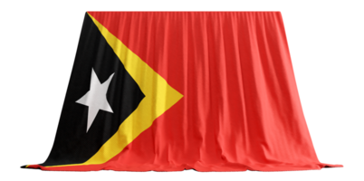 Timorese Flag Curtain in 3D Rendering East Timor's Rich Heritage png