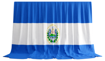 Salvadoran Flag Curtain in 3D Rendering El Salvador's Vibrant Soul png