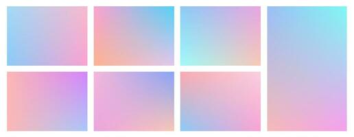 Set of bright multicolored gradient backgrounds. For covers, wallpapers, branding, web and print, social media stories, shop template and brochure. vector