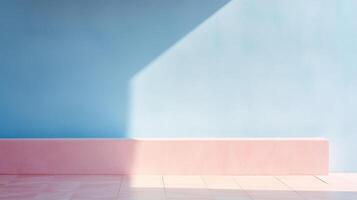 Abstract Gradient Wall in Pastel Pink and Blue with Ample Space for Text and Design Elements photo