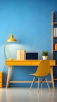 Embracing the Digital Era with an Ideal Workspace Bathed in Bright Hues and Detail AI Generative photo