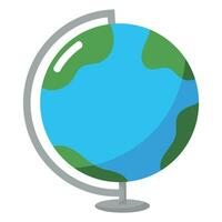 Cartoon school globe. Stationery for science and education. Vector illustration