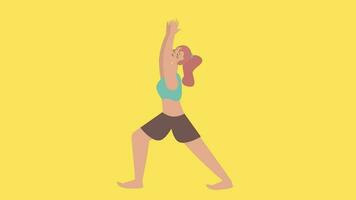Animated Woman Doing Yoga video