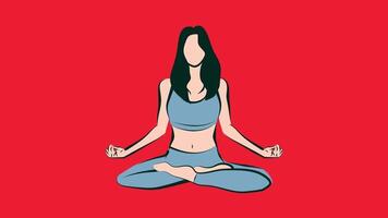 Animé femme Faire yoga video