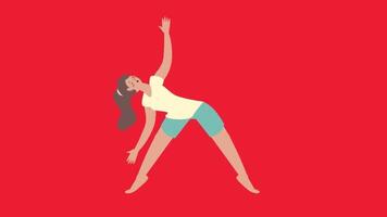 Animated Woman Doing Yoga video