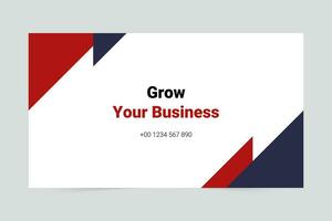 Red and black geometric grow your business social media cover template vector
