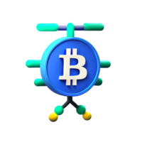 bitcoin 3d rendering icon illustration png