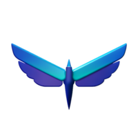 wings 3d rendering icon illustration png