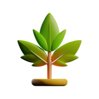 weed 3d rendering icon illustration png