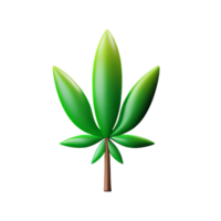 weed 3d rendering icon illustration png