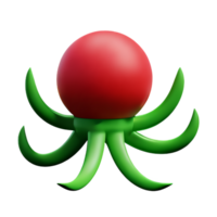 Octopus 3d renderen icoon illustratie png