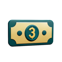 cash 3d rendering icon illustration png