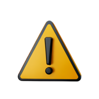 warning 3d rendering icon illustration png