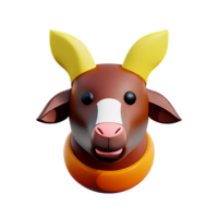 goat 3d rendering icon illustration png