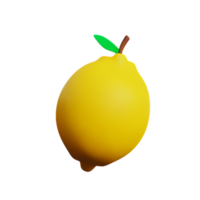 lemon 3d rendering icon illustration png