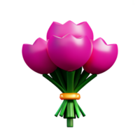 ramo de flores 3d representación icono ilustración png