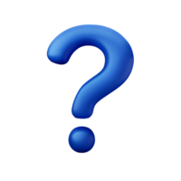 question mark 3d rendering icon illustration png