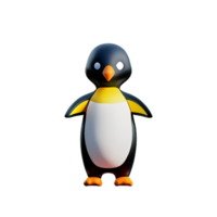 penguin 3d rendering icon illustration png