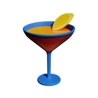cocktail 3d rendering icon illustration png