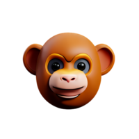 monkey 3d rendering icon illustration png