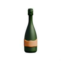 champagne 3d rendering icon illustration png