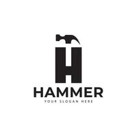 letter h with hammer logo  unique  vector icon symbol illustration minimalist design
