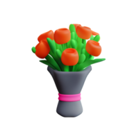 bouquet 3d rendering icon illustration png