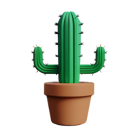 cactus 3d rendering icon illustration png
