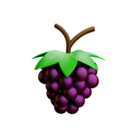 grain de raisin 3d le rendu icône illustration png