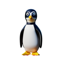 penguin 3d rendering icon illustration png