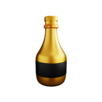 champagne 3d rendering icon illustration png