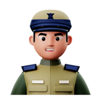 soldat visage 3d le rendu icône illustration png